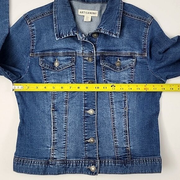 Artisan NY Women's Button Up Jean Jacket Blue Denim Fade Size M - Picture 13 of 15